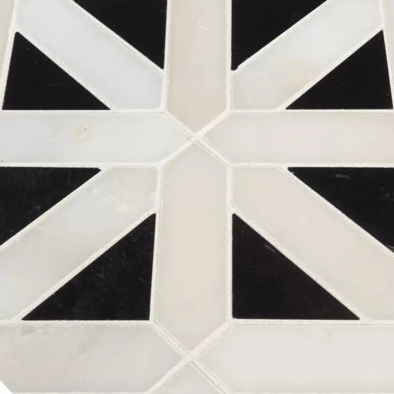 Retro Fretwork 12" X 12" Marble Mosaic Wall & Floor Tile