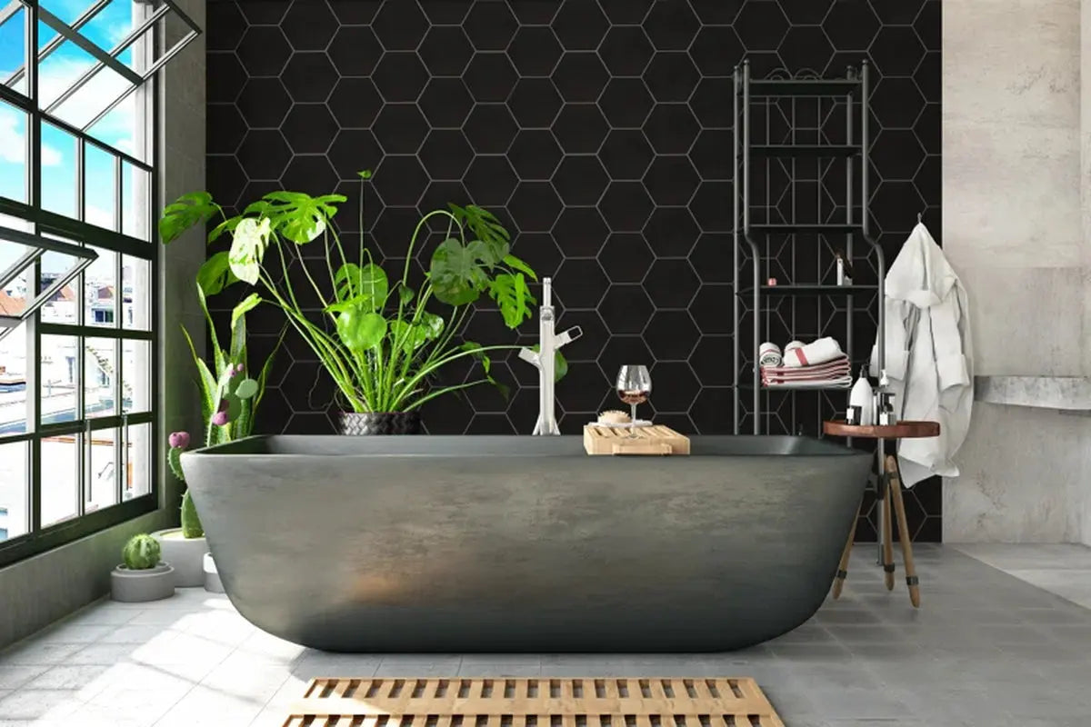 Hexley 9" X 10" Matte Porcelain Hexagon Floor and Wall Tile
